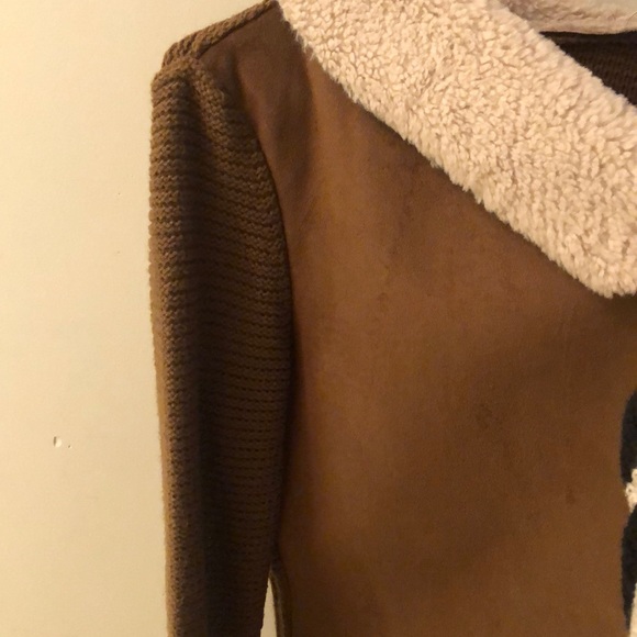 Barely worn waterfall cardigan with faux fur - Picture 4 of 6